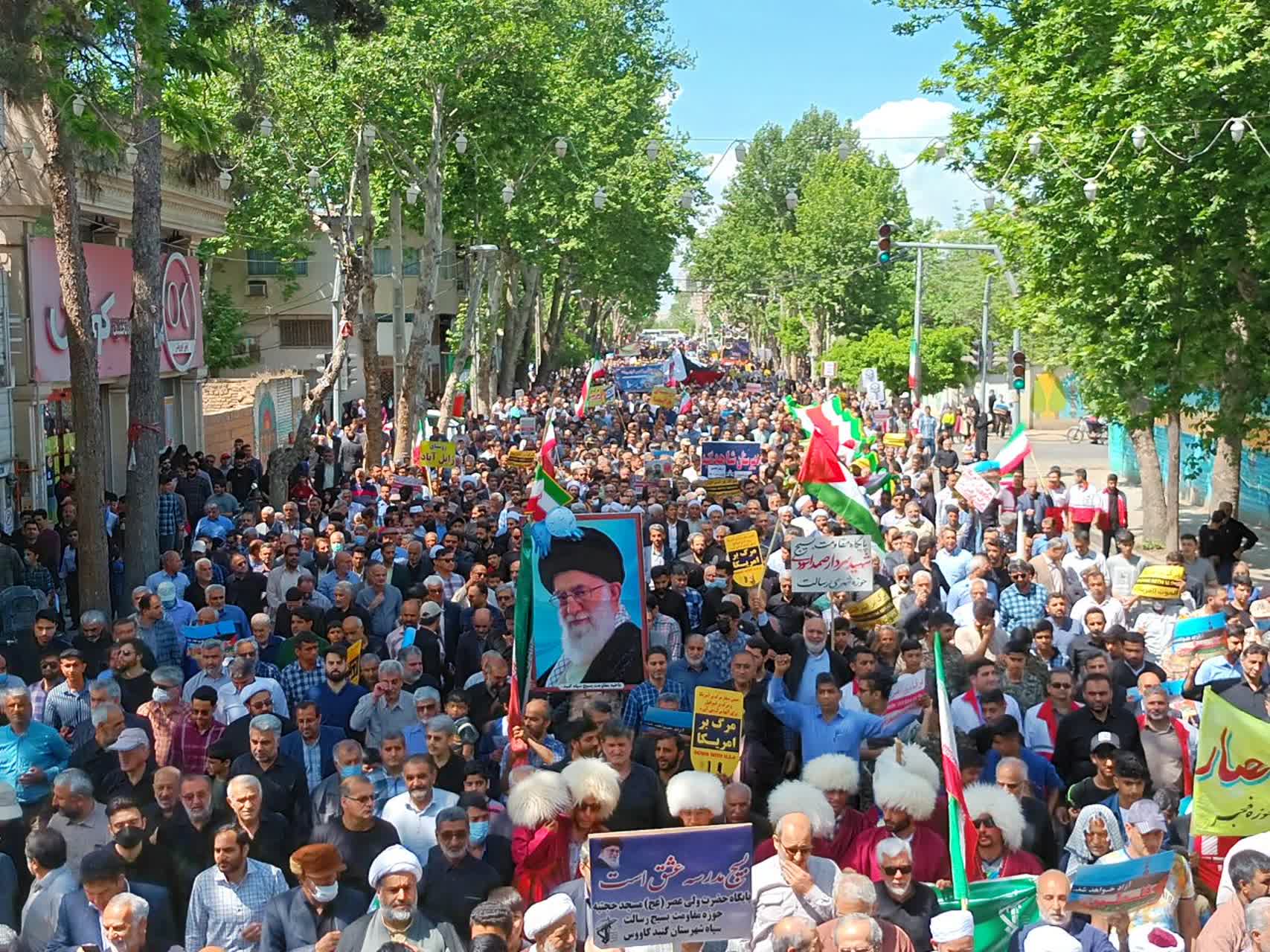 راهپیمایی روز قدس با حضور گسترده مردم گنبدکاووس برگزار شد