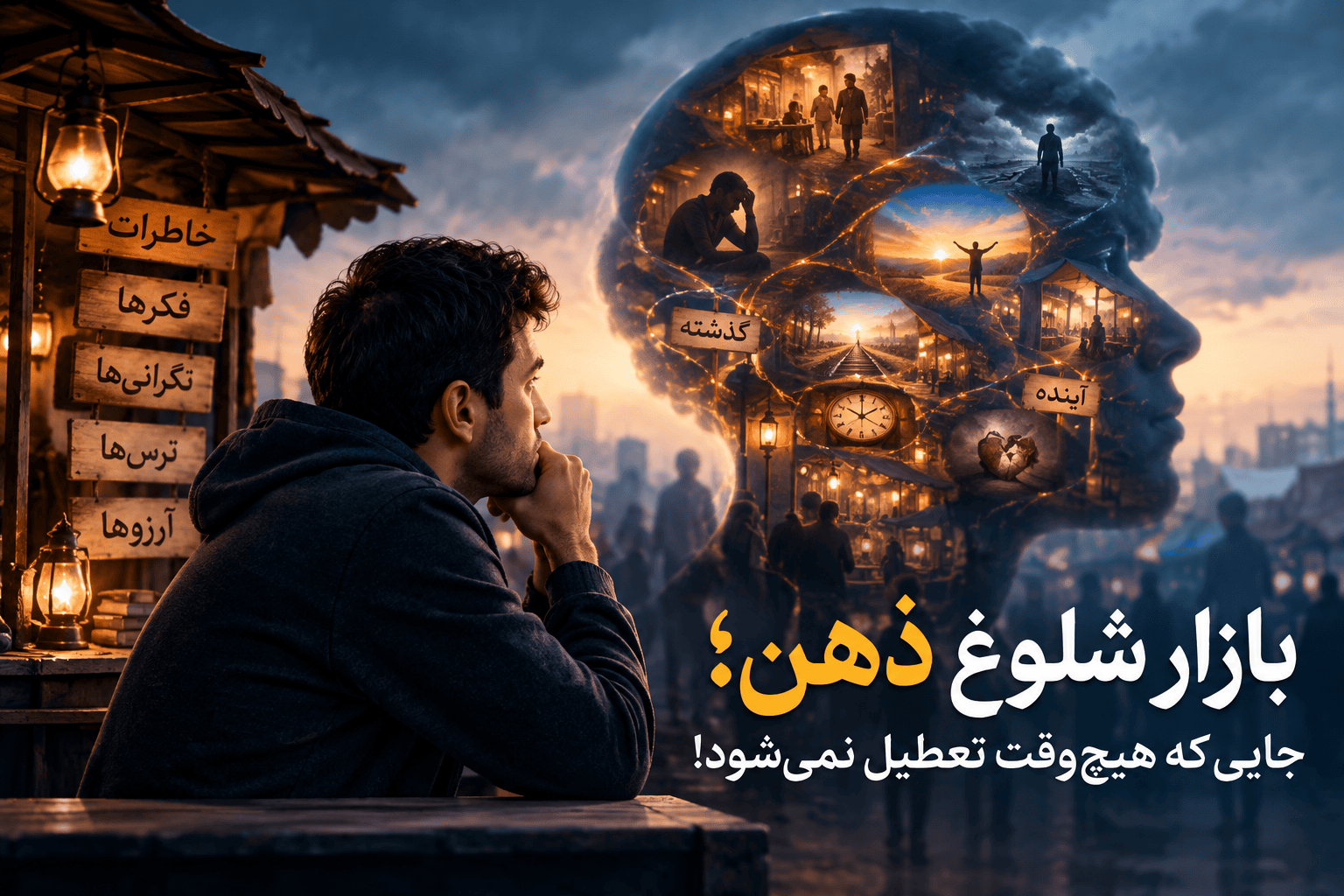 بازارِ شلوغِ ذهن؛ جایی که هیچ‌وقت تعطیل نمی‌شود!